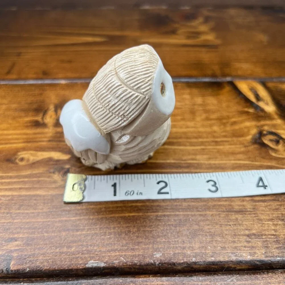 Vintage Artesania Rinconada Snowy Owl Pottery Figurine Uruguay Folk Art 3” - Picture 7 of 9